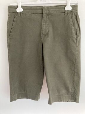 Vince Avery Italian stretch-cotton short, green khaki, size 8